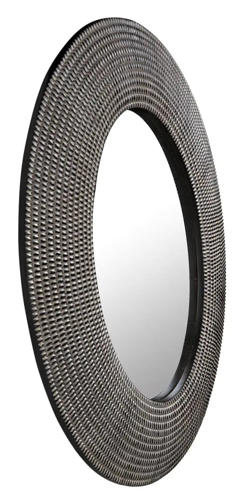 Noir Furniture - Coco Mirror in Ebony Walnut and White - GMIR176 - GreatFurnitureDeal