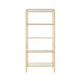 Worlds Away - Ball Lined Etagere With Clear Glass Shelves In Gold Leaf - GOLDIE G - GreatFurnitureDeal