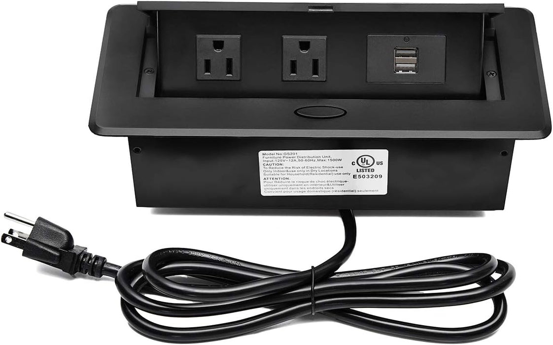 Okin Replacement Pop-Up Power Strip for Sofa & Loveseat Consoles - Dual USB and Power Outlet - GreatFurnitureDeal