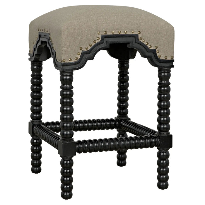 NOIR Furniture - Abacus Counter Stool, Hand Rubbed Black - GSTOOL201HBS-C - GreatFurnitureDeal