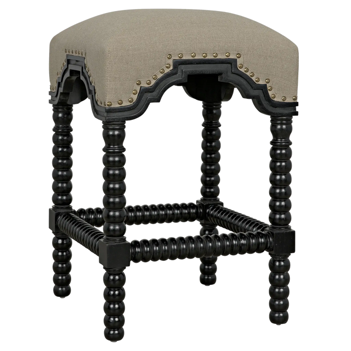 NOIR Furniture - Abacus Counter Stool, Hand Rubbed Black - GSTOOL201HBS-C