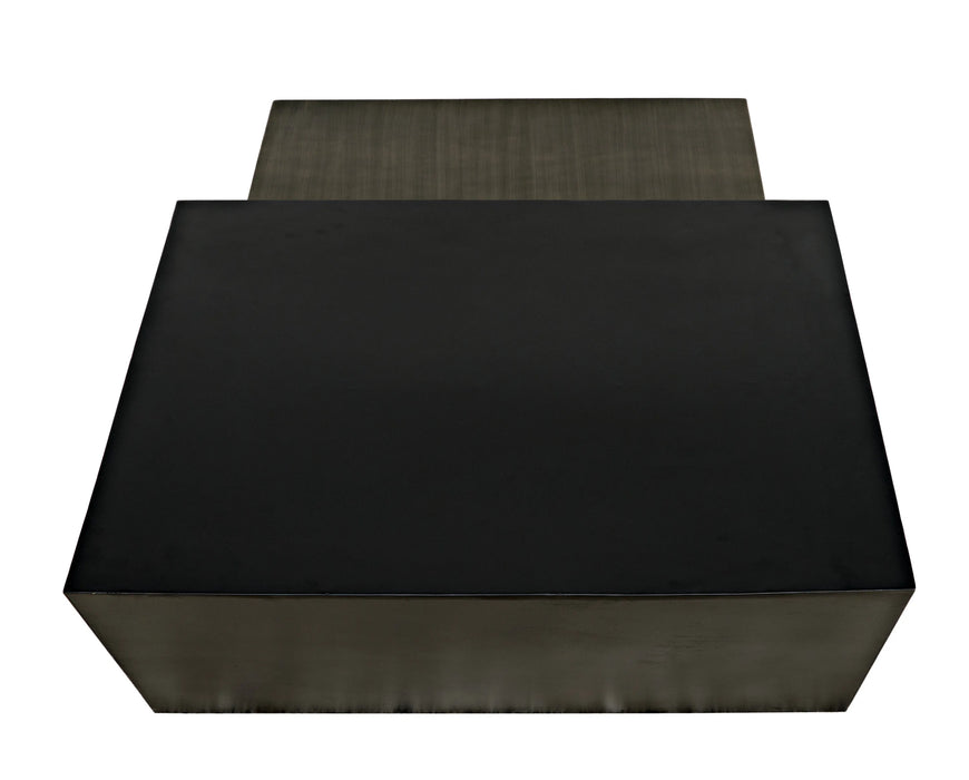 NOIR Furniture - Amboss Coffee Table, Black Metal, Aged Brass Finish - GTAB1104MTB - GreatFurnitureDeal