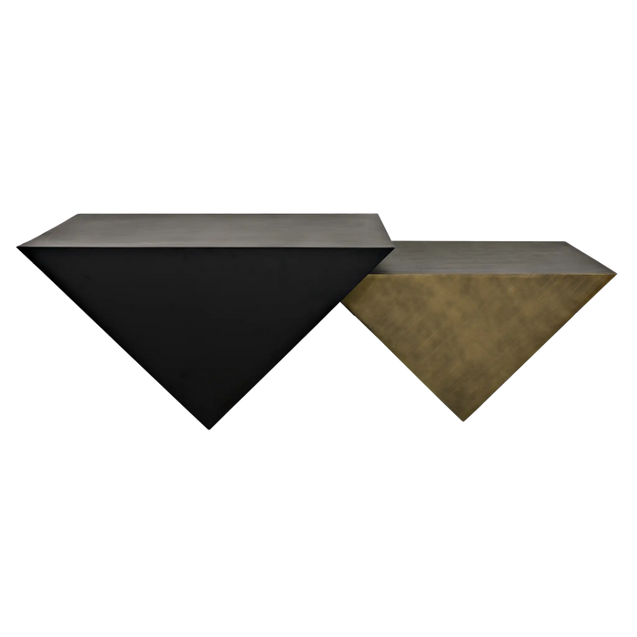 NOIR Furniture - Amboss Coffee Table, Black Metal, Aged Brass Finish - GTAB1104MTB - GreatFurnitureDeal