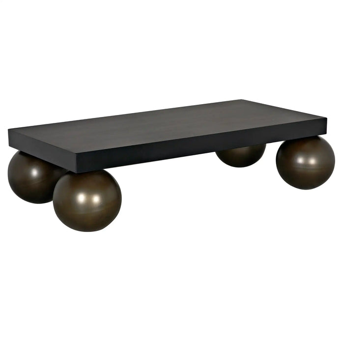 NOIR Furniture - Cosmo Coffee Table, Black Metal W-Aged Brass - GTAB1109MTBAB - GreatFurnitureDeal