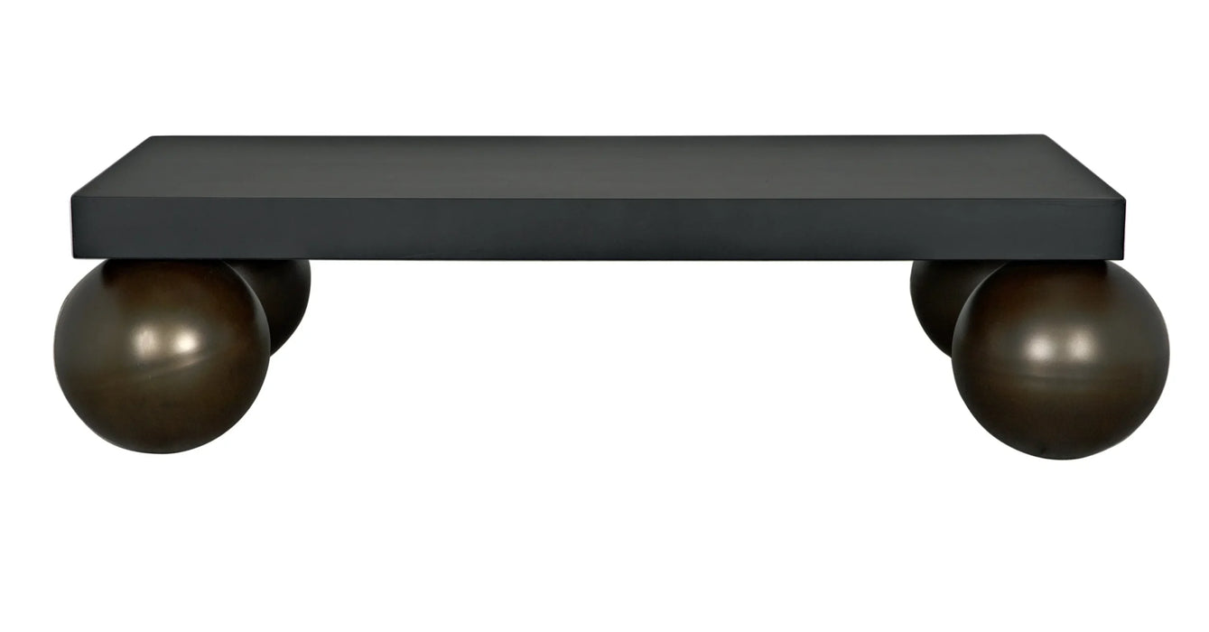 NOIR Furniture - Cosmo Coffee Table, Black Metal W-Aged Brass - GTAB1109MTBAB