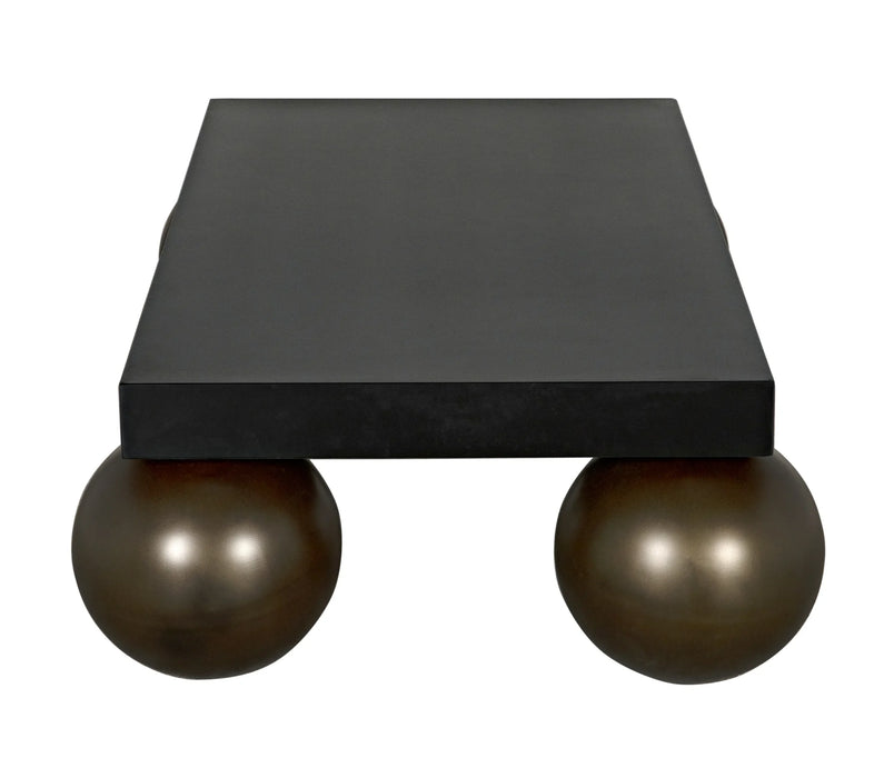 NOIR Furniture - Cosmo Coffee Table, Black Metal W-Aged Brass - GTAB1109MTBAB