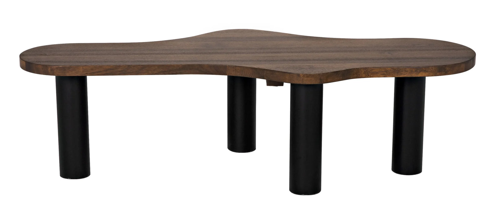 NOIR Furniture - Schulz Coffee Table in Dark Walnut with Black Steel Base - GTAB1112DW
