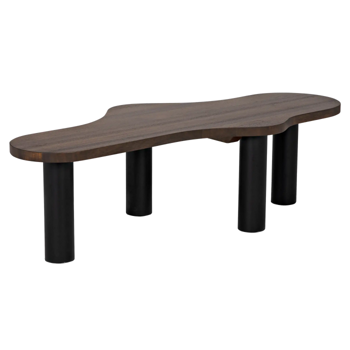 NOIR Furniture - Schulz Coffee Table in Dark Walnut with Black Steel Base - GTAB1112DW - GreatFurnitureDeal