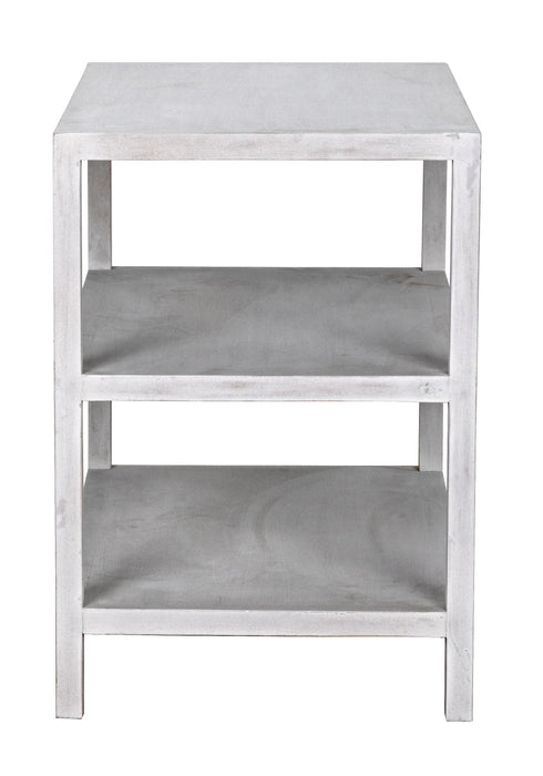 NOIR Furniture - 2 Shelf Side Table, White Wash - GTAB235WH - GreatFurnitureDeal