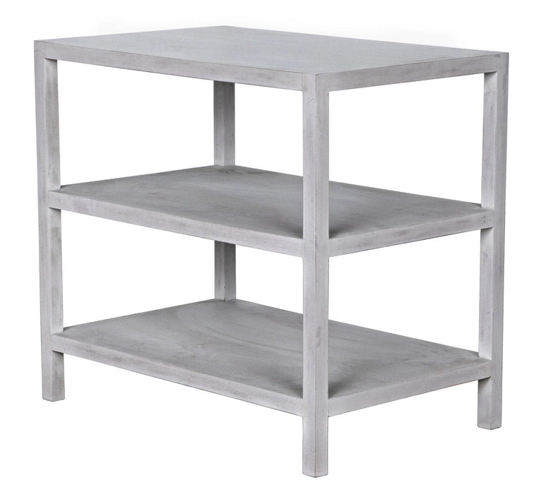 NOIR Furniture - 2 Shelf Side Table, White Wash - GTAB235WH