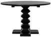 Noir Furniture - Zig-Zag Dining Table 48" Diameter in Hand Rubbed Black - GTAB472HB-48 - GreatFurnitureDeal