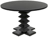 Noir Furniture - Zig-Zag Dining Table 48" Diameter in Hand Rubbed Black - GTAB472HB-48 - GreatFurnitureDeal