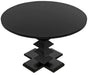 Noir Furniture - Zig-Zag Dining Table 48" Diameter in Hand Rubbed Black - GTAB472HB-48 - GreatFurnitureDeal
