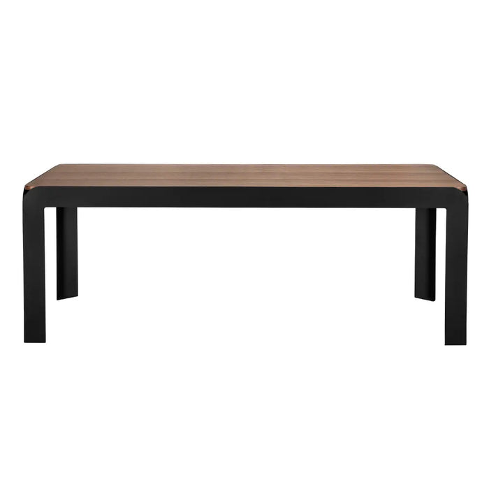 Noir Furniture - Alexei Dining Table in Dark Walnut and Matte Black - GTAB5012DW - GreatFurnitureDeal