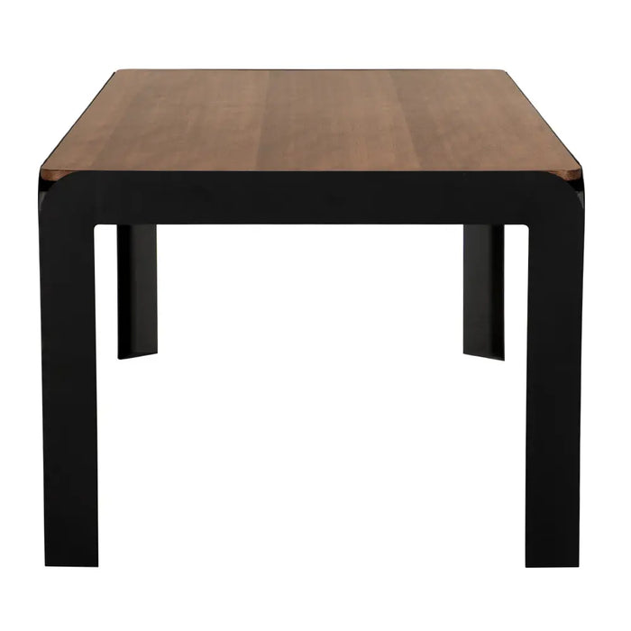 Noir Furniture - Alexei Dining Table in Dark Walnut and Matte Black - GTAB5012DW - GreatFurnitureDeal