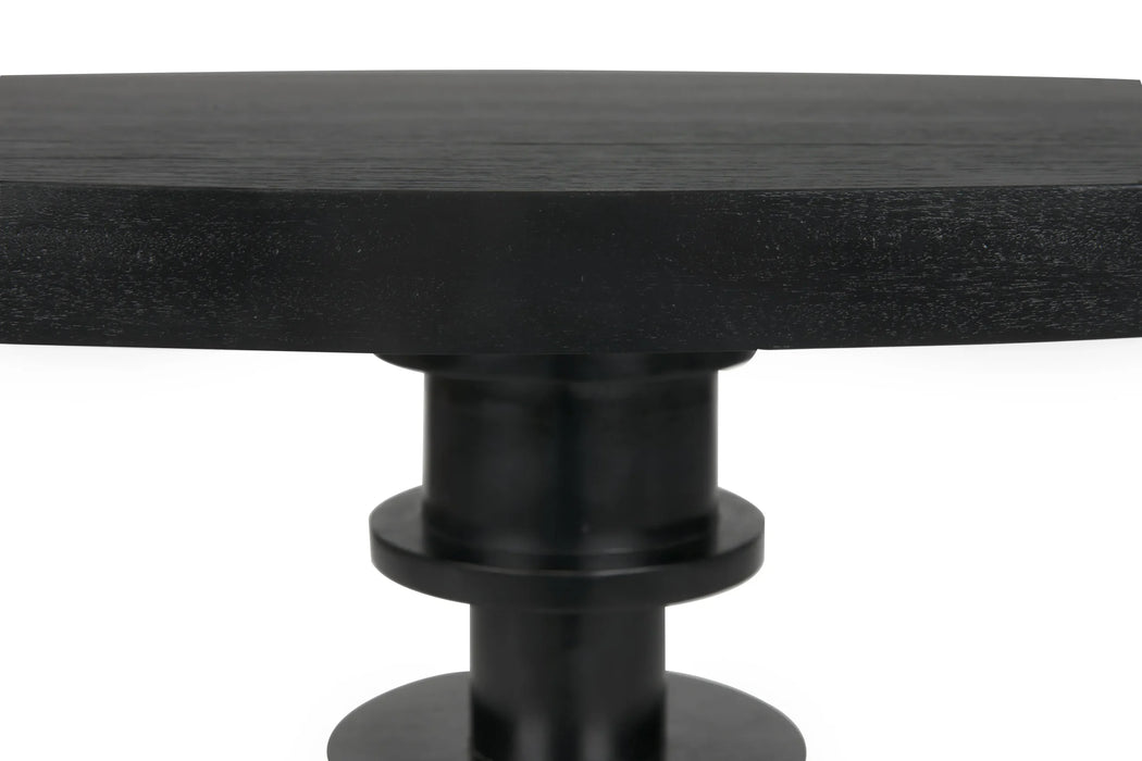 Noir Furniture - Corum Round Table, Hand Rubbed Black - GTAB544HB