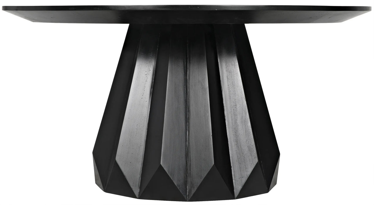 NOIR Furniture - Brosche Dining Table, Hand Rubbed Black - GTAB550HB