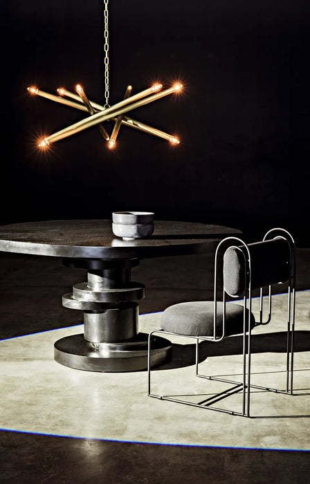 NOIR Furniture - Hugo Dining Table, Hand Rubbed Black - GTAB558HB