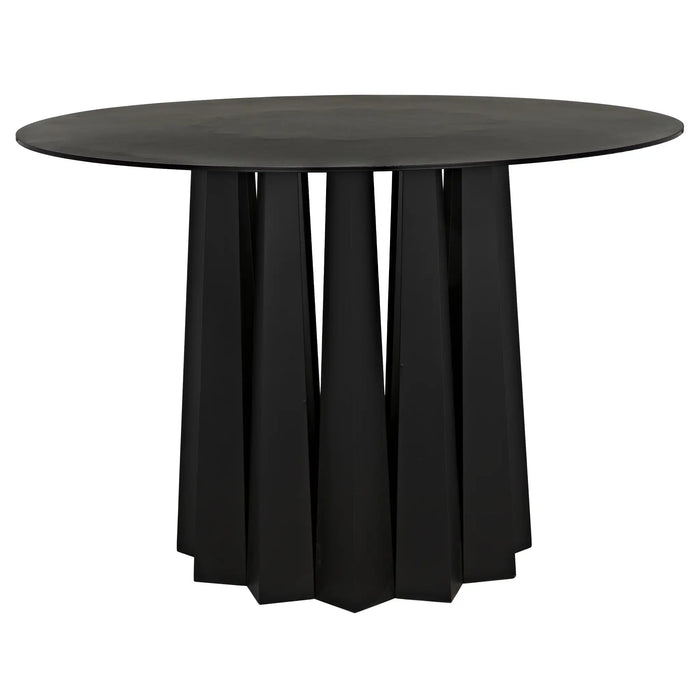 NOIR Furniture - Column Dining Table, Black Metal - GTAB559MTB