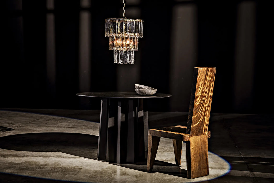 NOIR Furniture - Column Dining Table, Black Metal - GTAB559MTB - GreatFurnitureDeal