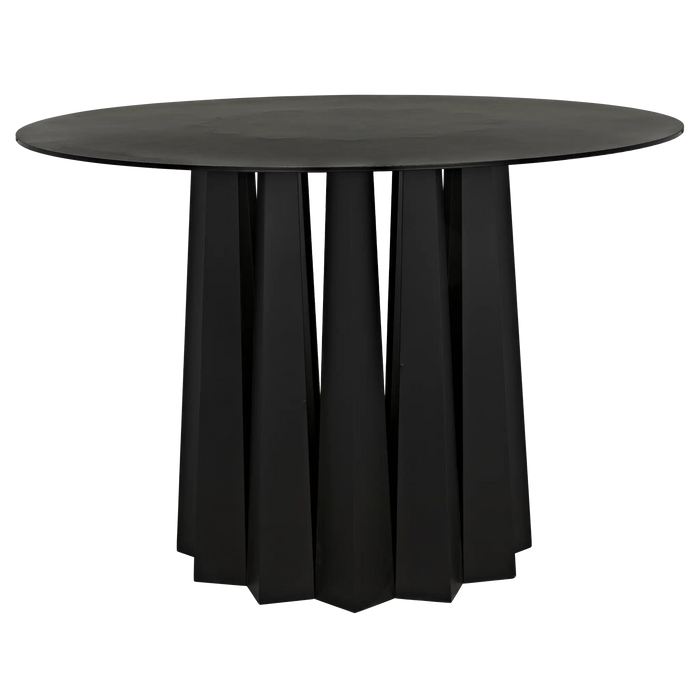 NOIR Furniture - Column Dining Table, Black Metal - GTAB559MTB