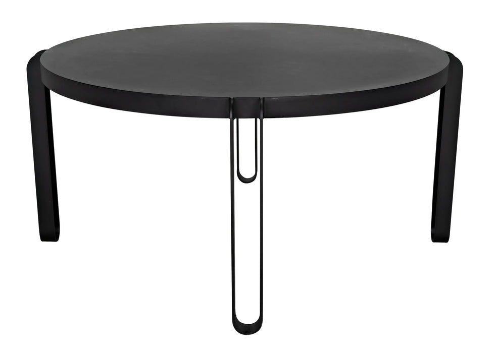 NOIR Furniture - Marcellus Dining Table, 63", Black Metal - GTAB563MTB-L