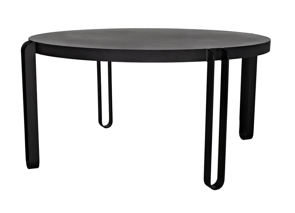 NOIR Furniture - Marcellus Dining Table, 63", Black Metal - GTAB563MTB-L