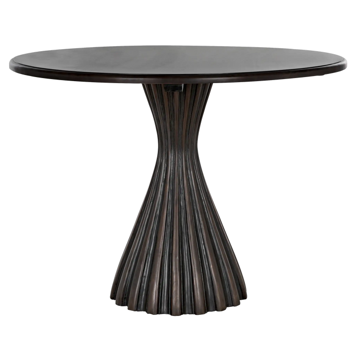 NOIR Furniture - Osiris Dining Table in Pale Rubbed with Light Brown Trim - GTAB564PR