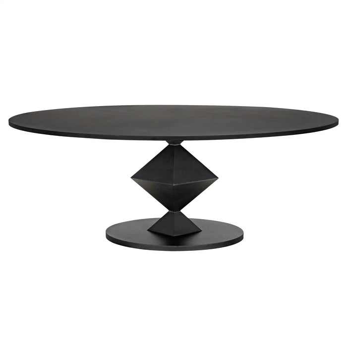 NOIR Furniture - Katana Oval Dining Table, Black Metal - GTAB565MTB - GreatFurnitureDeal