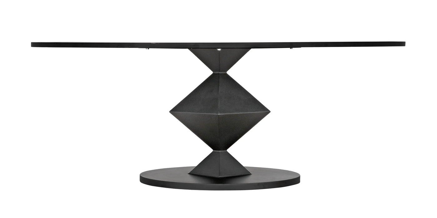 NOIR Furniture - Katana Oval Dining Table, Black Metal - GTAB565MTB - GreatFurnitureDeal