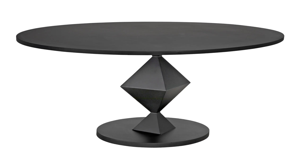 NOIR Furniture - Katana Oval Dining Table, Black Metal - GTAB565MTB