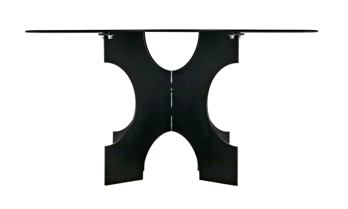 NOIR Furniture - Element Dining Table, Black Metal - GTAB568MTB - GreatFurnitureDeal