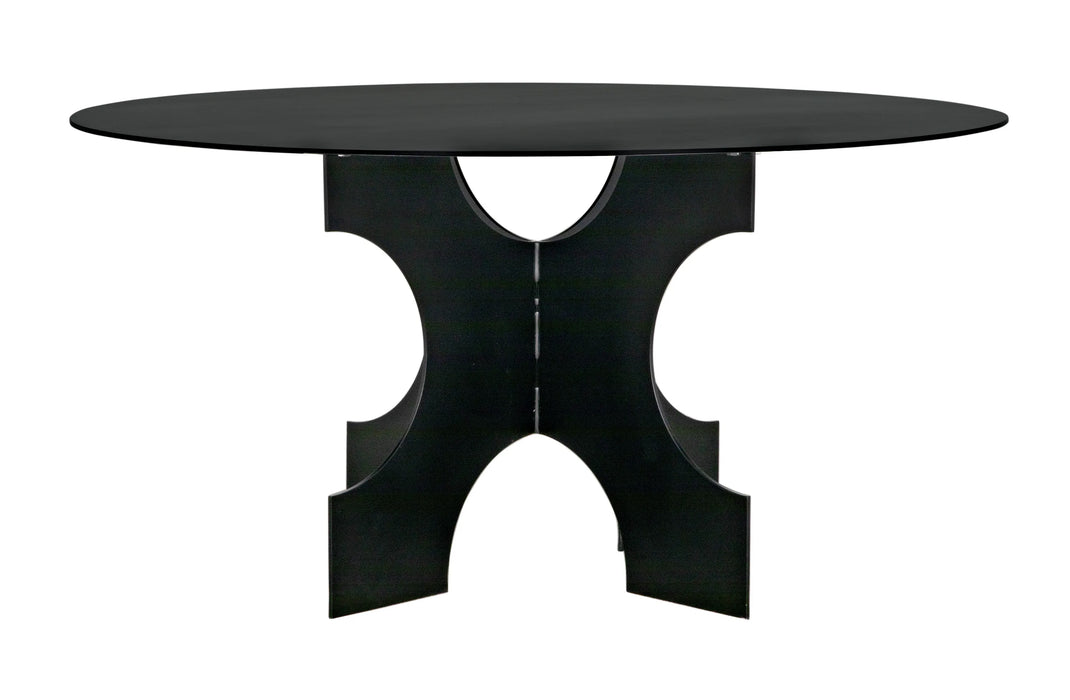 NOIR Furniture - Element Dining Table, Black Metal - GTAB568MTB - GreatFurnitureDeal