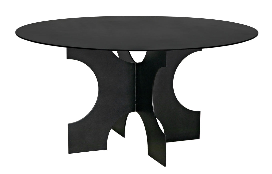 NOIR Furniture - Element Dining Table, Black Metal - GTAB568MTB