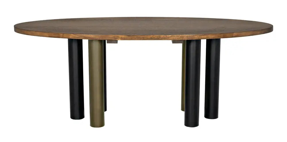 Noir Furniture - Journal Oval Dining Table in Dark Walnut - GTAB572DW - GreatFurnitureDeal