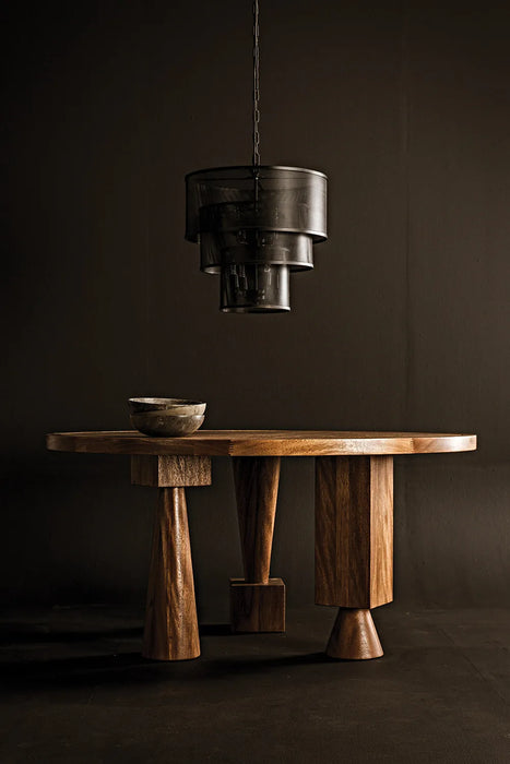 NOIR Furniture - Hybrid Dining Table in Dark Walnut - GTAB581DW