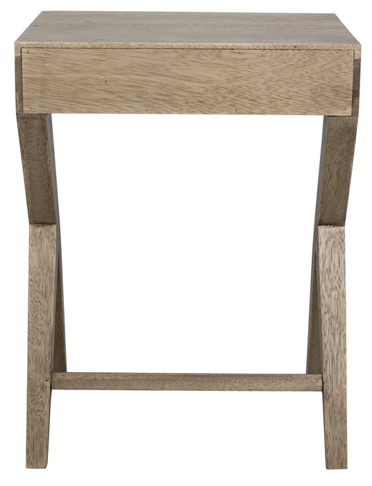 NOIR Furniture - Peter Side Table, Washed Walnut - GTAB686WAW - GreatFurnitureDeal
