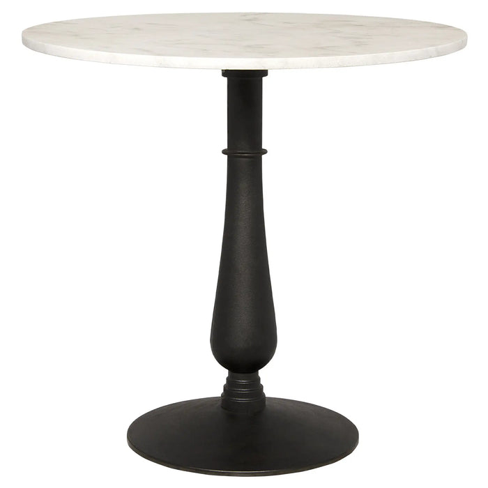 NOIR Furniture - Cobus Side Table, Black Metal with White Stone - GTAB775MTB - GreatFurnitureDeal