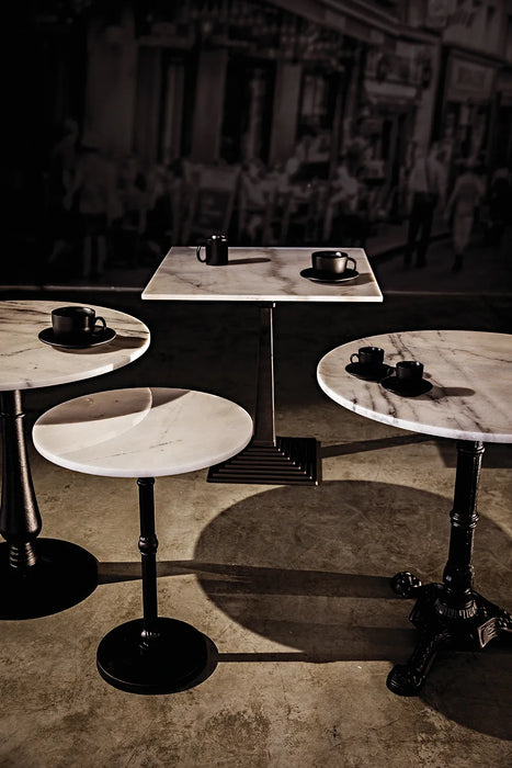 NOIR Furniture - Cobus Side Table, Black Metal with White Stone - GTAB775MTB