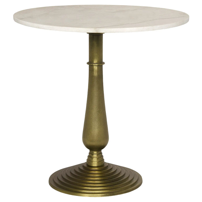 NOIR Furniture - Alida Side Table with White Stone, Brass Finish - GTAB778MB