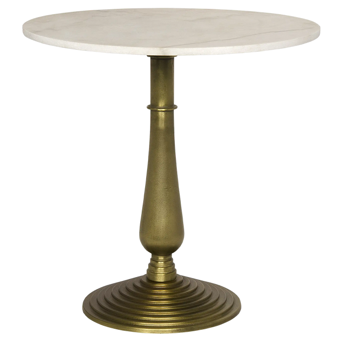 NOIR Furniture - Alida Side Table with White Stone, Brass Finish - GTAB778MB