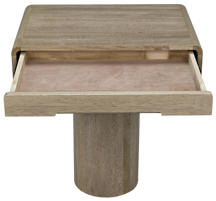 Noir Furniture - Langford Side Table, Washed Walnut - GTAB871WAW