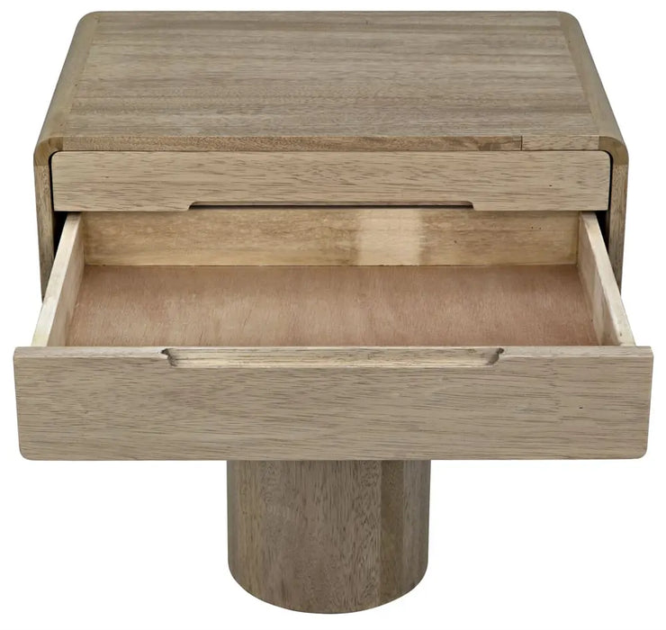 Noir Furniture - Langford Side Table in Washed Walnut - GTAB871WAW - GreatFurnitureDeal