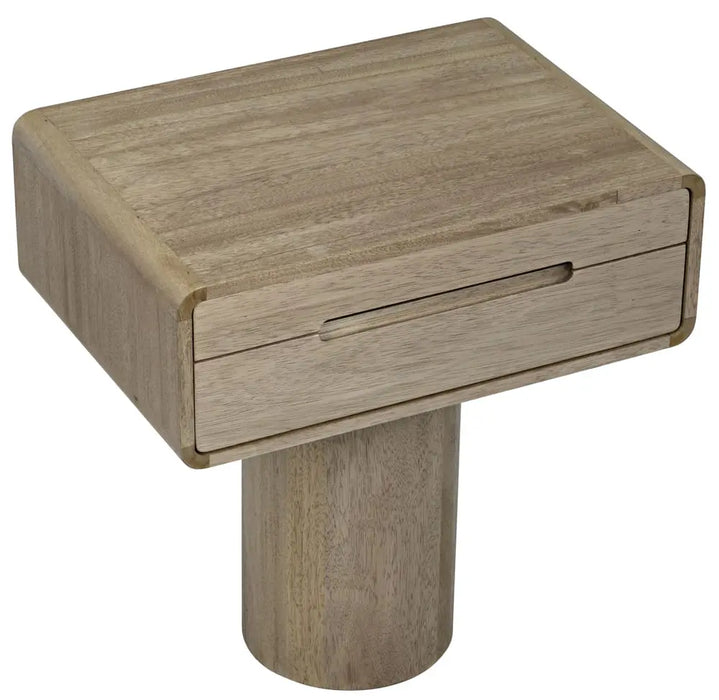 Noir Furniture - Langford Side Table in Washed Walnut - GTAB871WAW - GreatFurnitureDeal