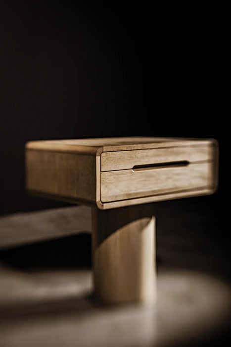 Noir Furniture - Langford Side Table, Washed Walnut - GTAB871WAW