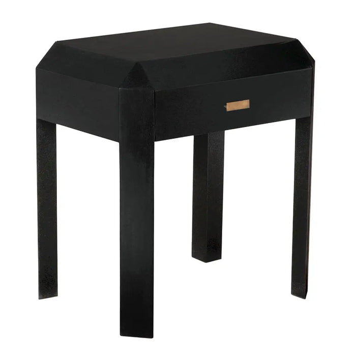 Noir Furniture - Obtuse Side Table in Hand Rubbed Black - GTAB9021HB - GreatFurnitureDeal