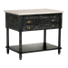 Noir Furniture - Artemio Side Table with Marble Top - GTAB9030BKW - GreatFurnitureDeal