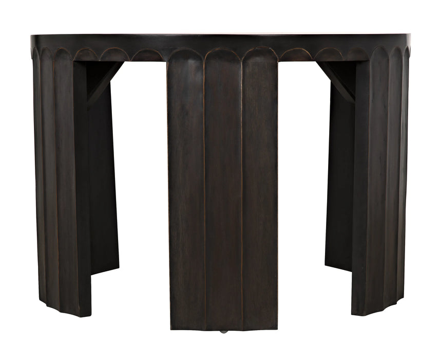 NOIR Furniture - Fluted Side Table, Pale with Light Brown Trim - GTAB951P