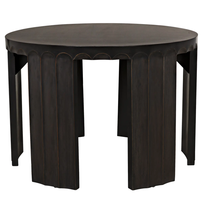 NOIR Furniture - Fluted Side Table, Pale with Light Brown Trim - GTAB951P