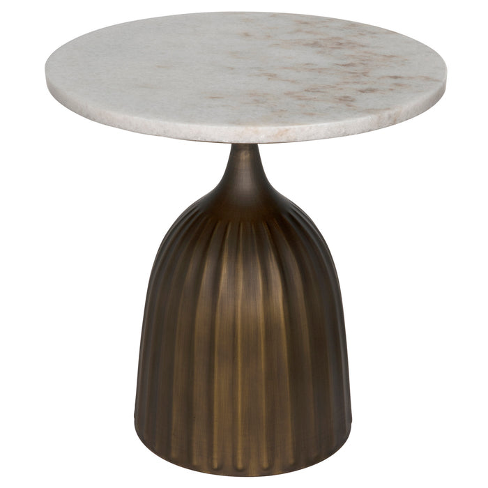 Noir Furniture - Samuel Side Table, Aged Brass - GTAB984AB